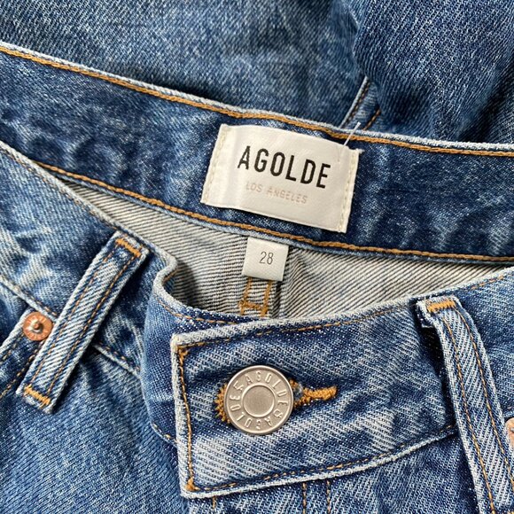 AGOLDE Low Slung Wide-Leg Baggy Jeans Essence Blue 28 - Picture 8 of 13